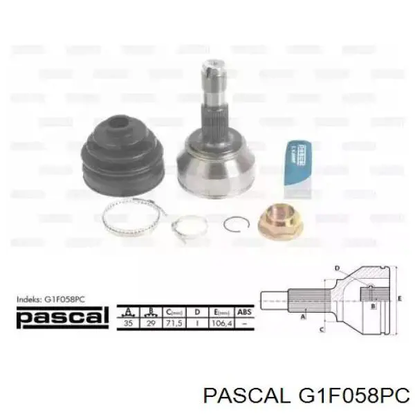 ШРУС наружный передний G1F058PC Pascal