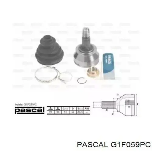 Junta homocinética exterior delantera G1F059PC Pascal