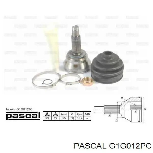 G1G012PC Pascal шрус наружный передний
