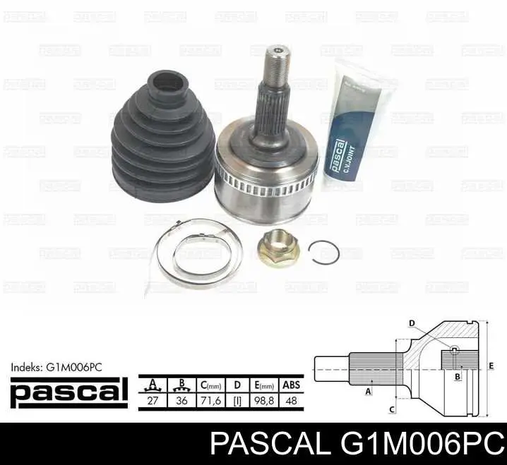 G1M006PC Pascal шрус наружный передний