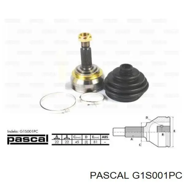 G1S001PC Pascal шрус наружный передний