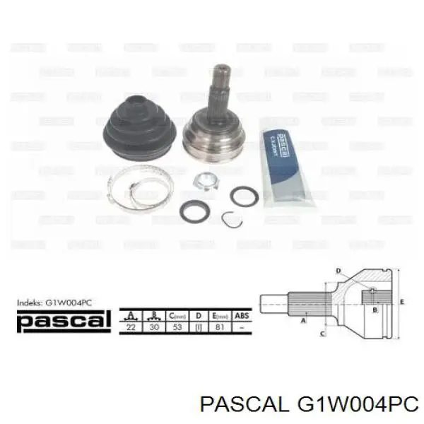 G1W004PC Pascal шрус наружный передний