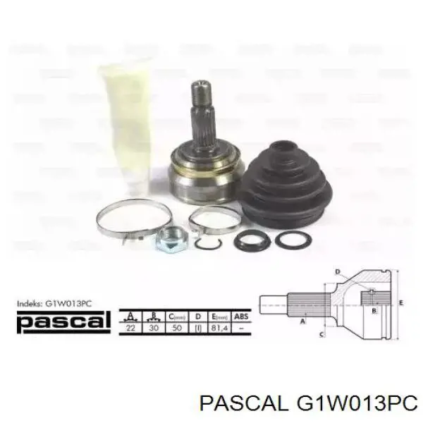 G1W013PC Pascal шрус наружный передний