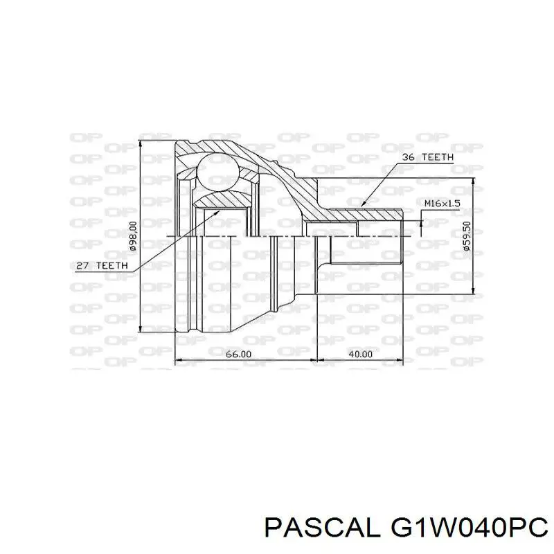 Граната колесная Pascal G1W040PC цена, от 28.18 USD