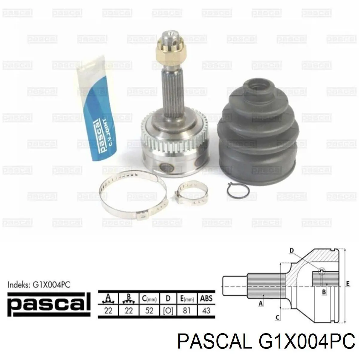 G1X004PC Pascal шрус наружный передний