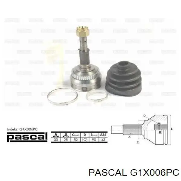 G1X006PC Pascal шрус наружный передний
