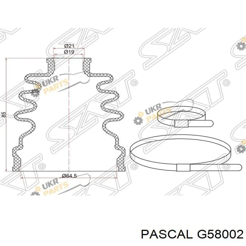 Пыльник ШРУСа внутренний G58002 Pascal