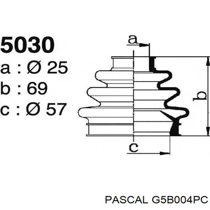 Купить G5B004PC Pascal Пыльник ШРУСа задней полуоси наружный