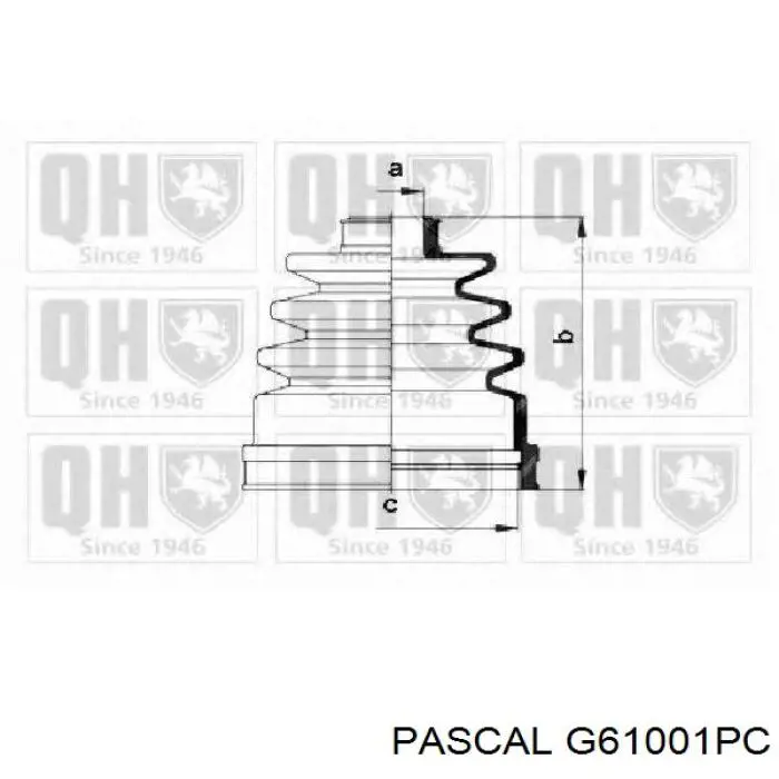 Пыльник шарнира угловых скоростей внутренний передний Pascal G61001PC цена, от 6.83 USD