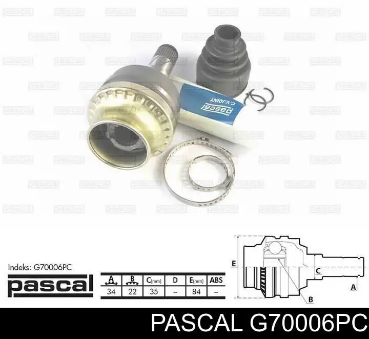 G70006PC Pascal шрус внутренний передний