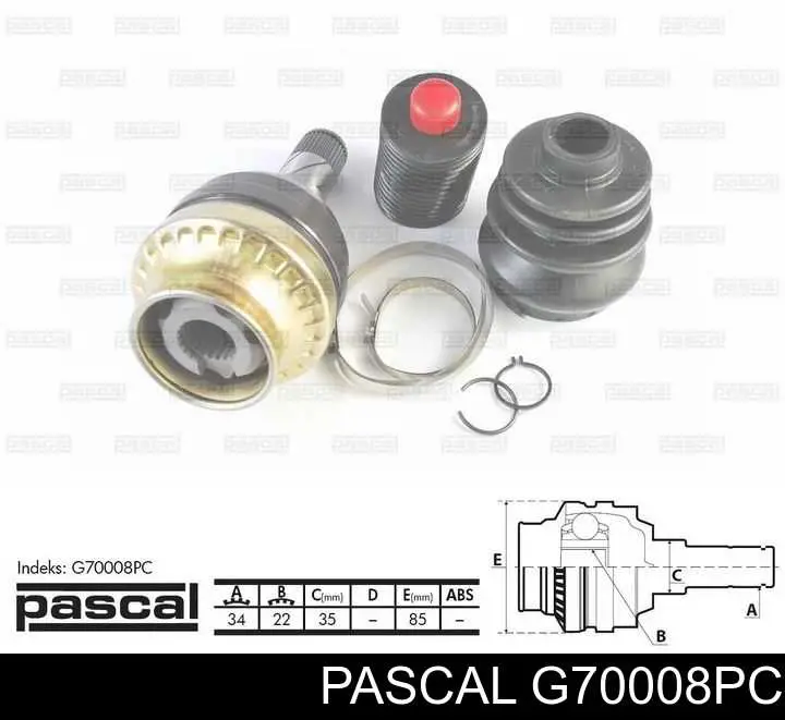 G70008PC Pascal шрус внутренний передний
