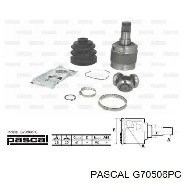 Шрус внутренний левый G70506PC Pascal