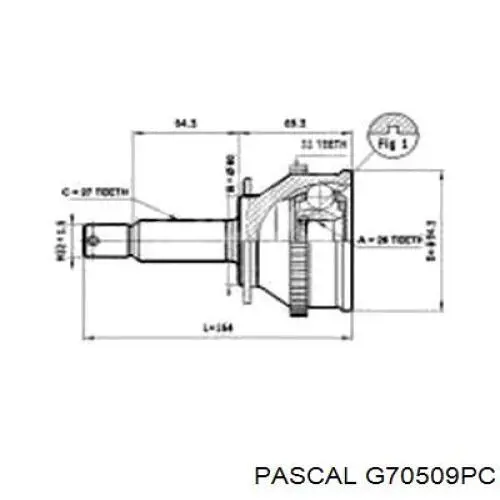 ШРУС внутренний задний G70509PC Pascal