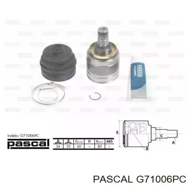 ШРУС внутренний передний Pascal G71006PC