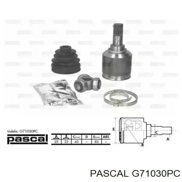 Junta homocinética interior delantera G71030PC Pascal