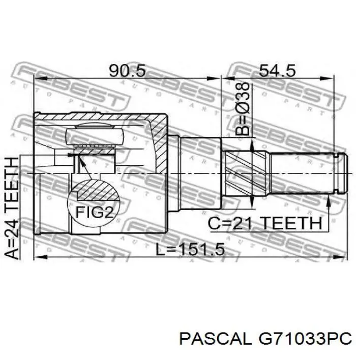 Купить G71033PC Pascal ШРУС внутренний задний
