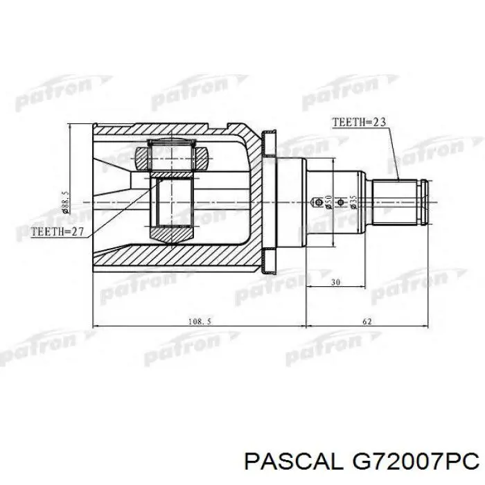 Купить G72007PC Pascal Шрус внутренний левый