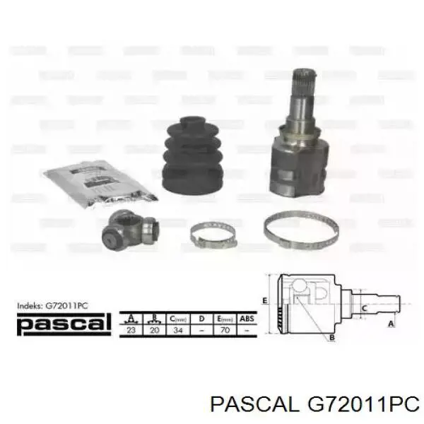 ШРУС внутренний передний Pascal G72011PC