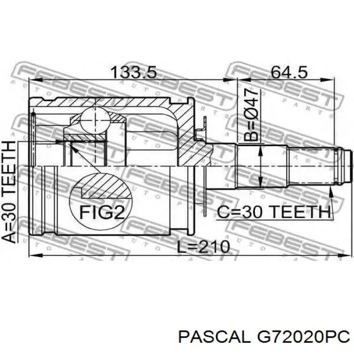 Купить G72020PC Pascal ШРУС внутренний