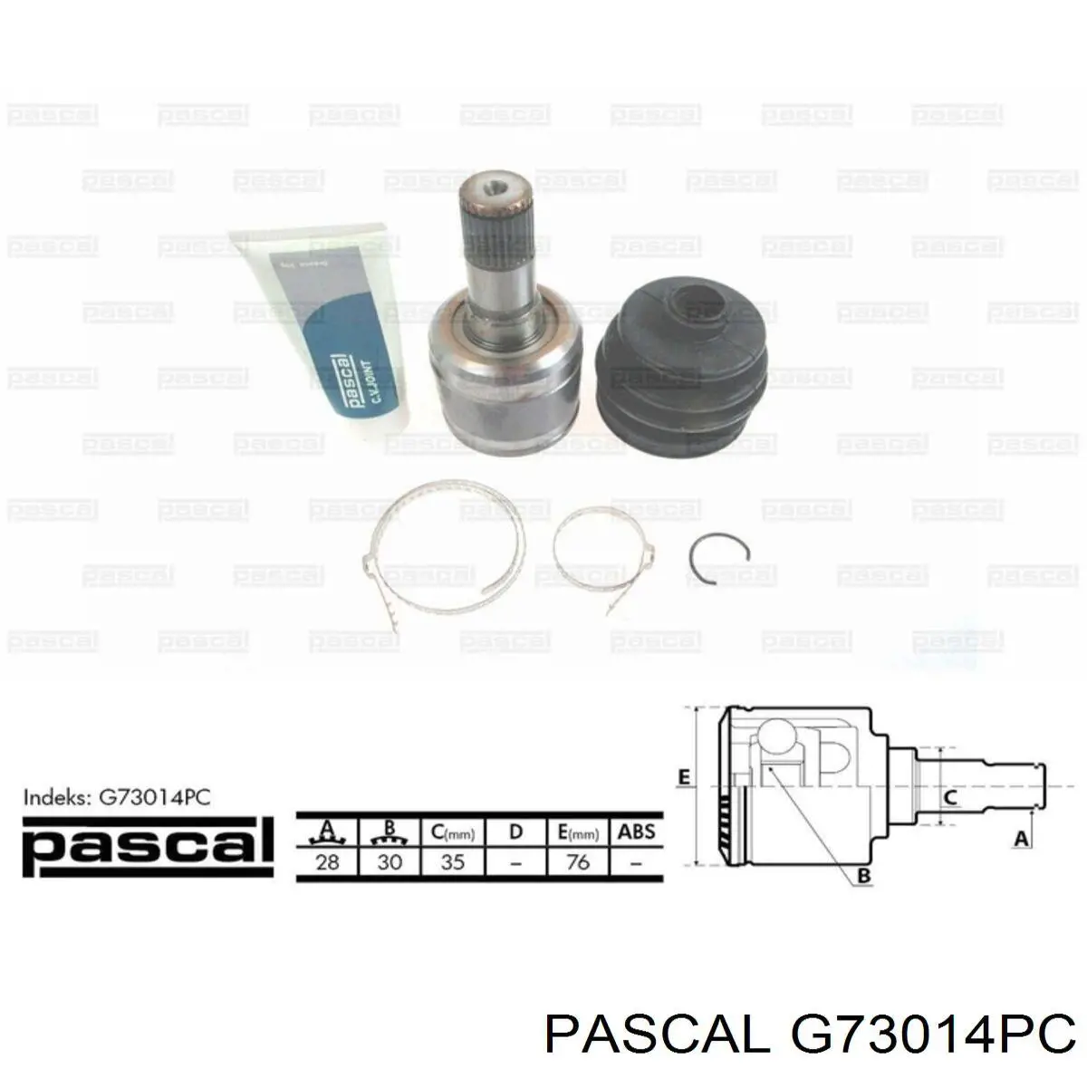 G73014PC Pascal шрус внутренний передний левый