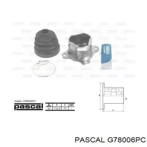 Шрус внутренний левый G78006PC Pascal