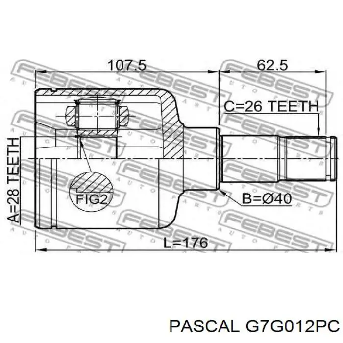 Купить G7G012PC Pascal Шрус внутренний левый