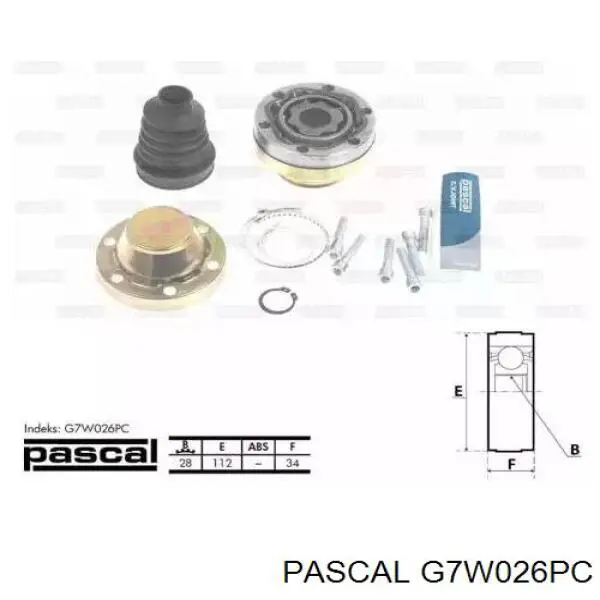 ШРУС внутренний передний Pascal G7W026PC