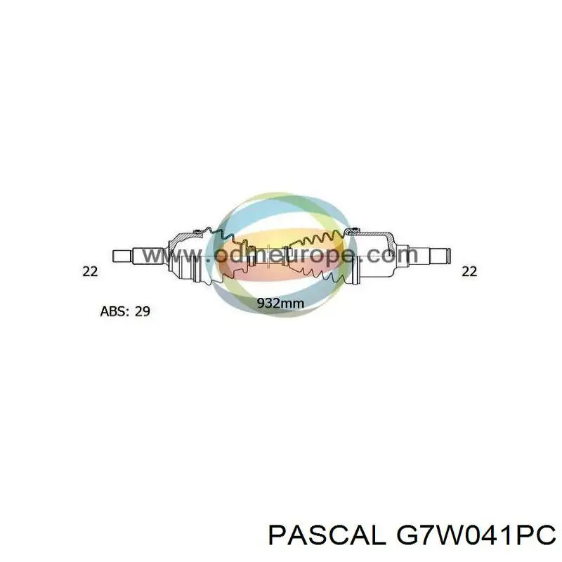 Купить G7W041PC Pascal Шарнир угловых скоростей передний правый
