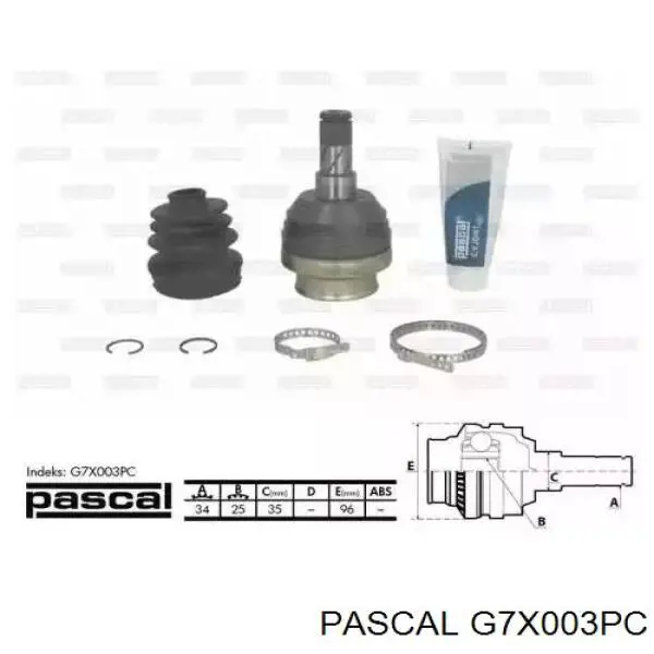 ШРУС внутрішній, передній G7X003PC Pascal