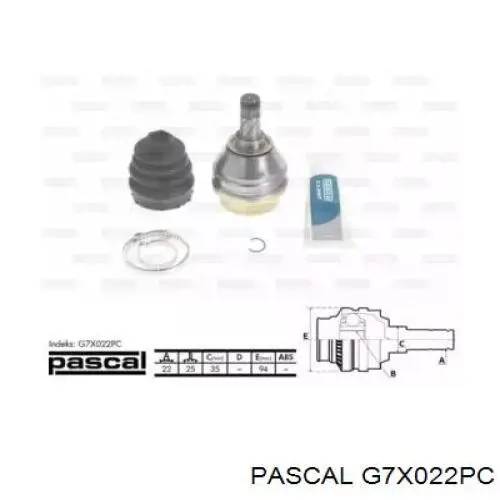 ШРУС внутренний G7X022PC Pascal