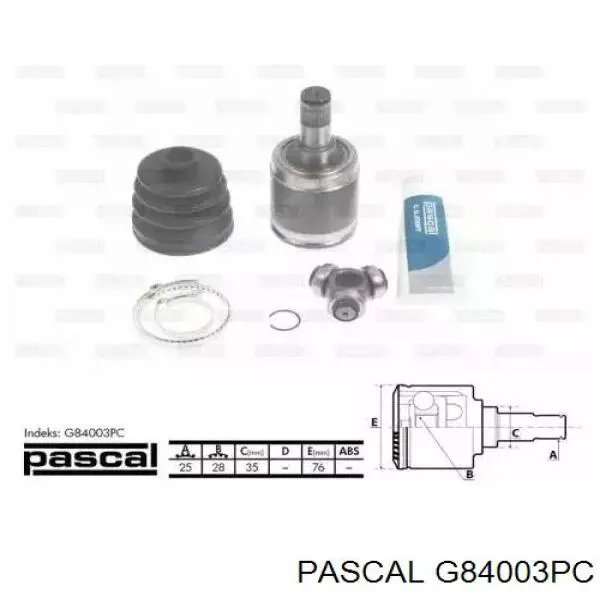 Шарнир привода внутренний Pascal G84003PC цена, от 27.69 USD