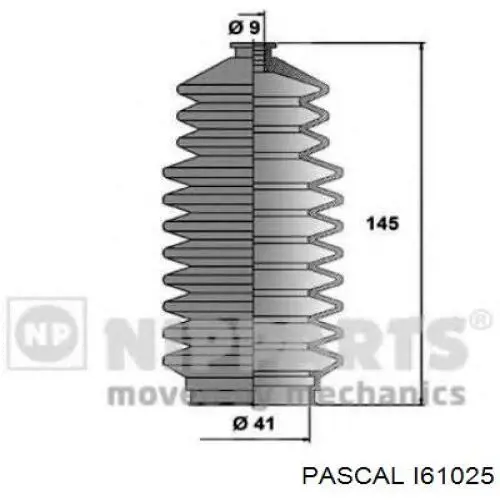 Пыльник рулевого механизма (рейки) левый Pascal I61025