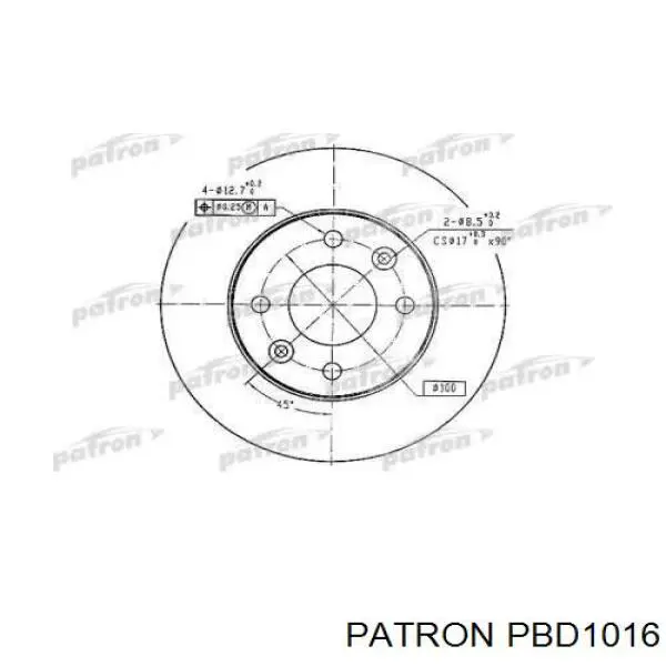 PBD1016 Patron диск тормозной передний