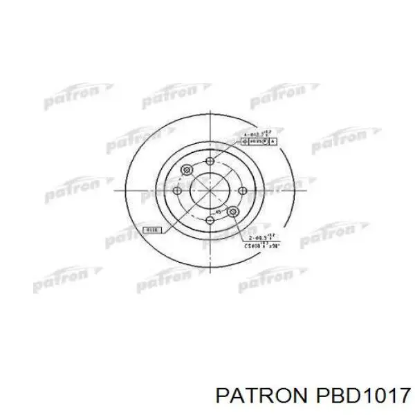 Передние тормозные диски PBD1017 Patron