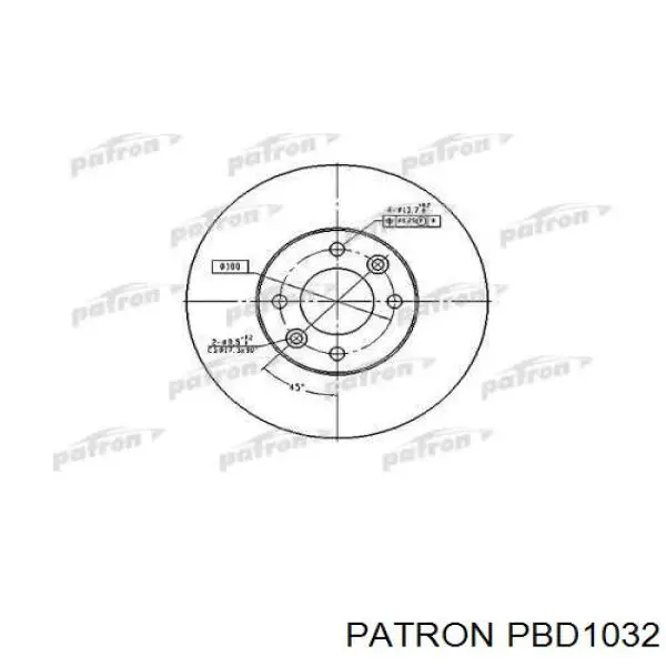 Передние тормозные диски PBD1032 Patron