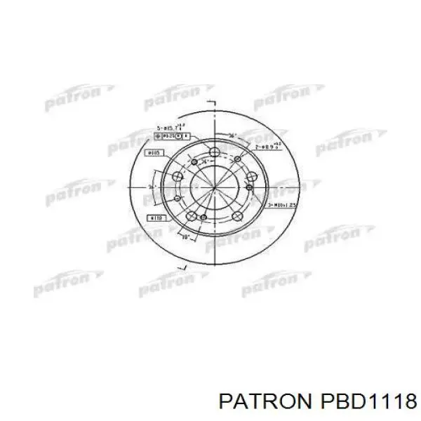 PBD1118 Patron диск тормозной передний