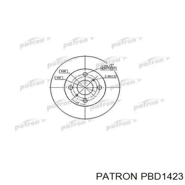 Передние тормозные диски PBD1423 Patron