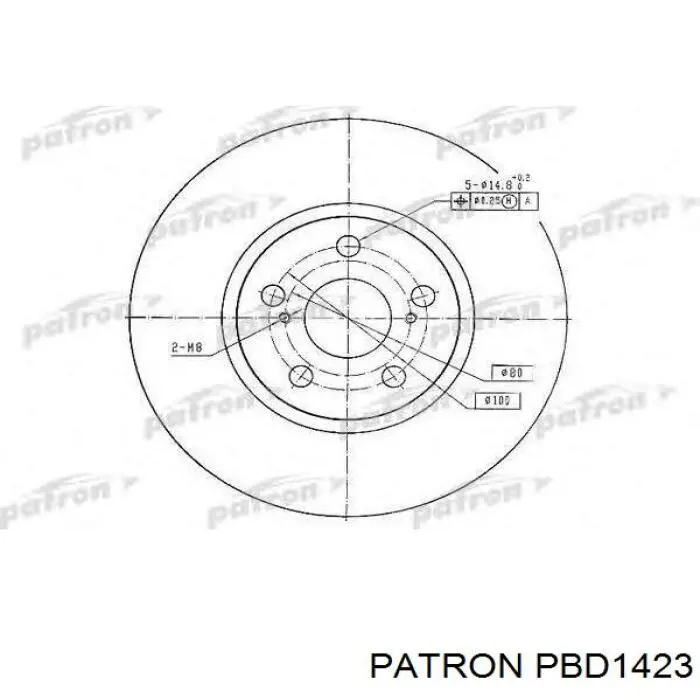 PBD1423 Patron Диск тормозной передний
