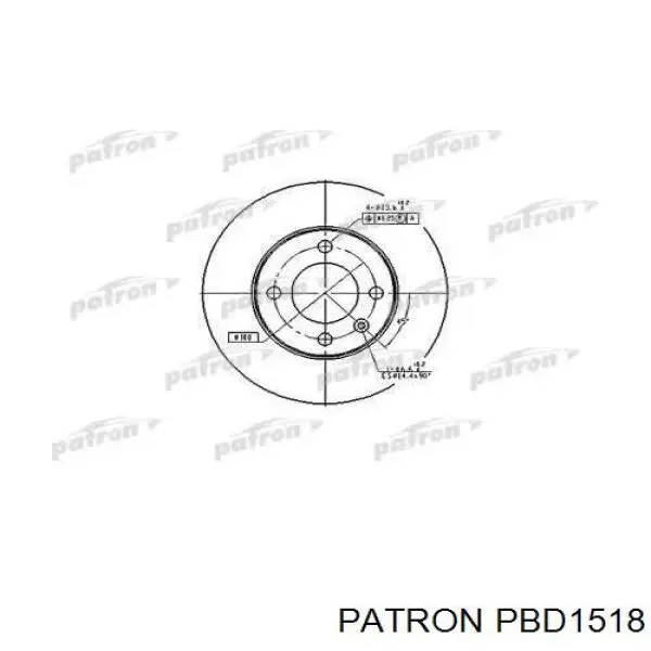 Передние тормозные диски PBD1518 Patron