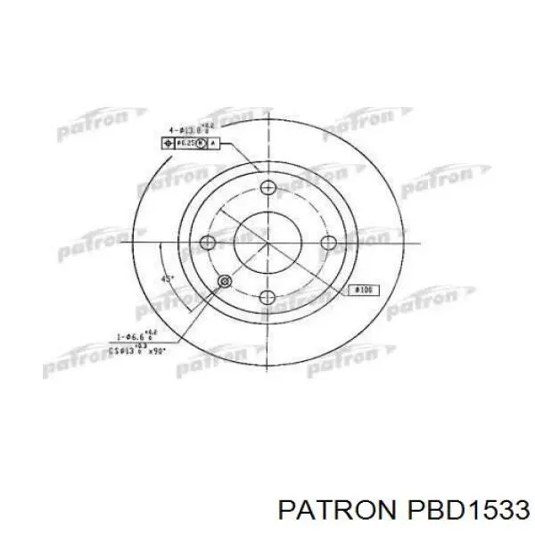 PBD1533 Patron диск тормозной передний