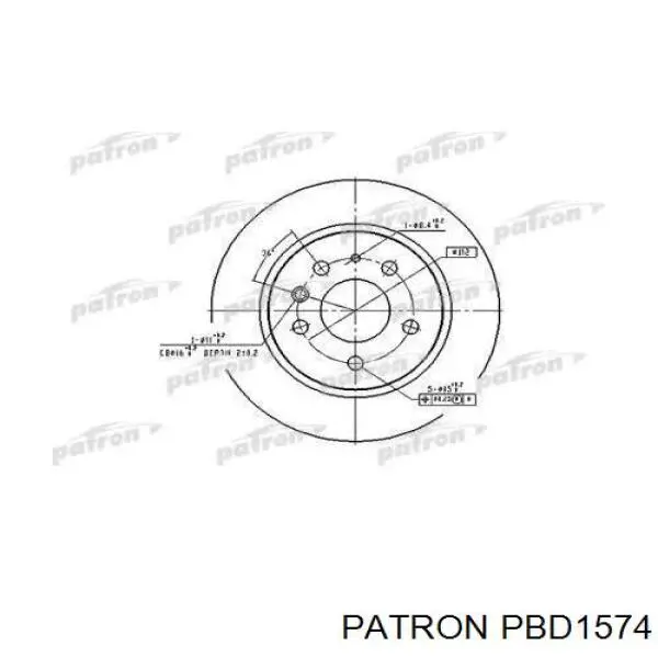PBD1574 Patron диск тормозной задний