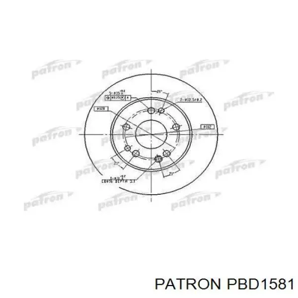 Передние тормозные диски PBD1581 Patron