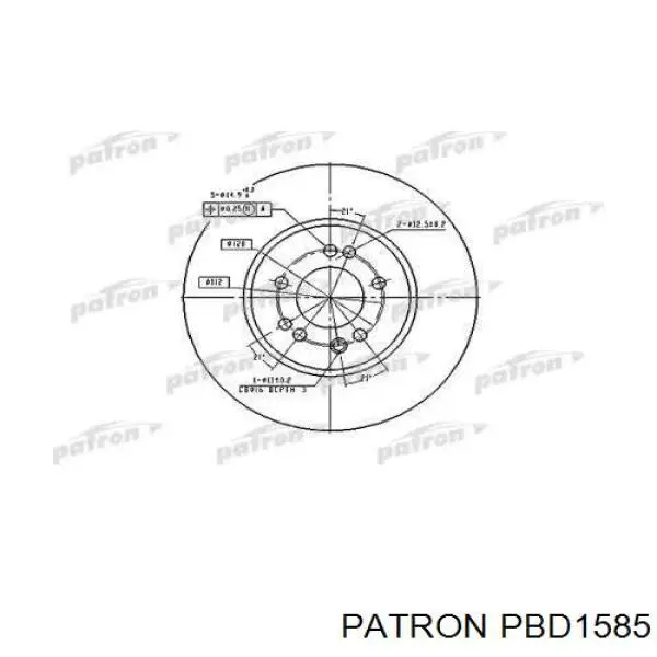 PBD1585 Patron диск тормозной передний
