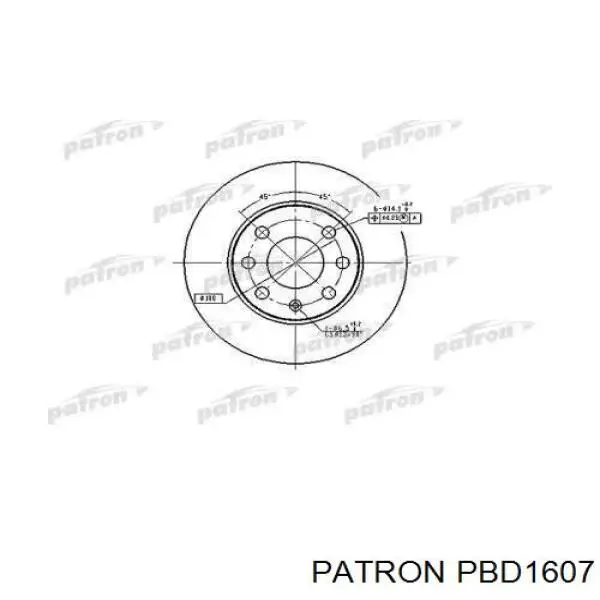 PBD1607 Patron диск тормозной передний