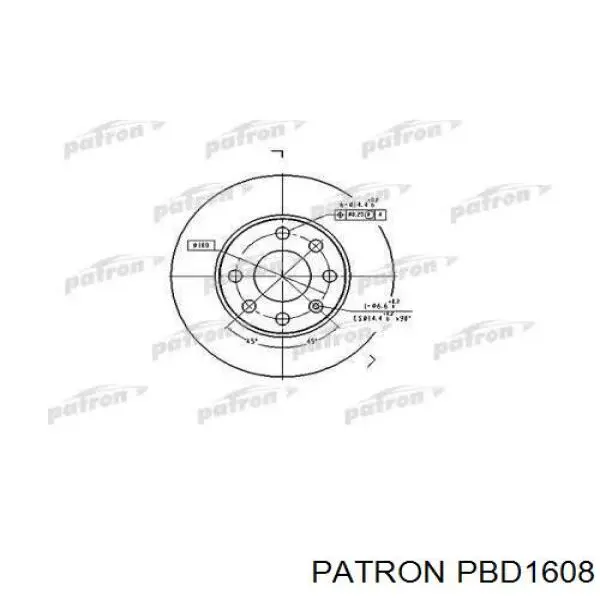 PBD1608 Patron диск тормозной передний