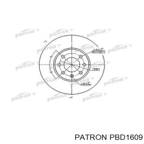 PBD1609 Patron диск тормозной передний