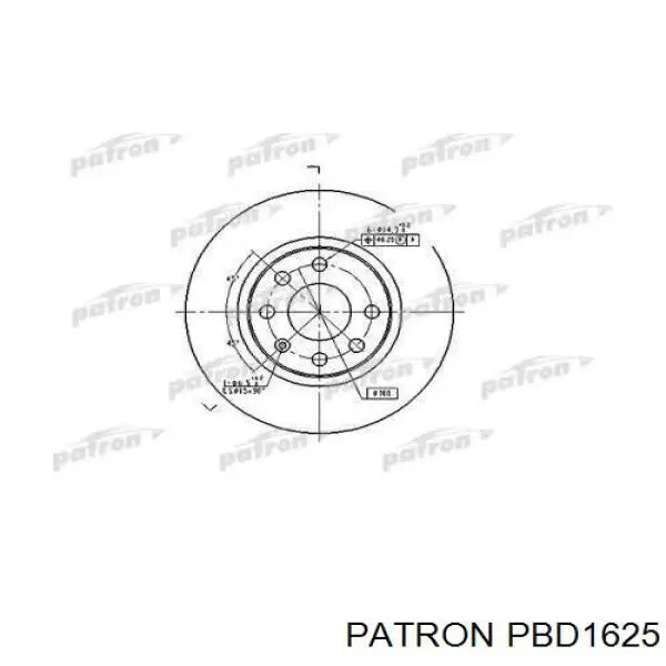 PBD1625 Patron диск тормозной передний