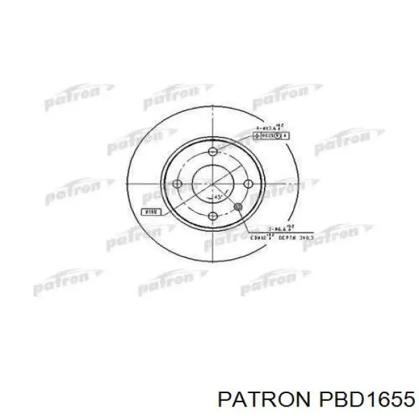 PBD1655 Patron диск тормозной передний