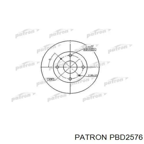 PBD2576 Patron диск тормозной передний