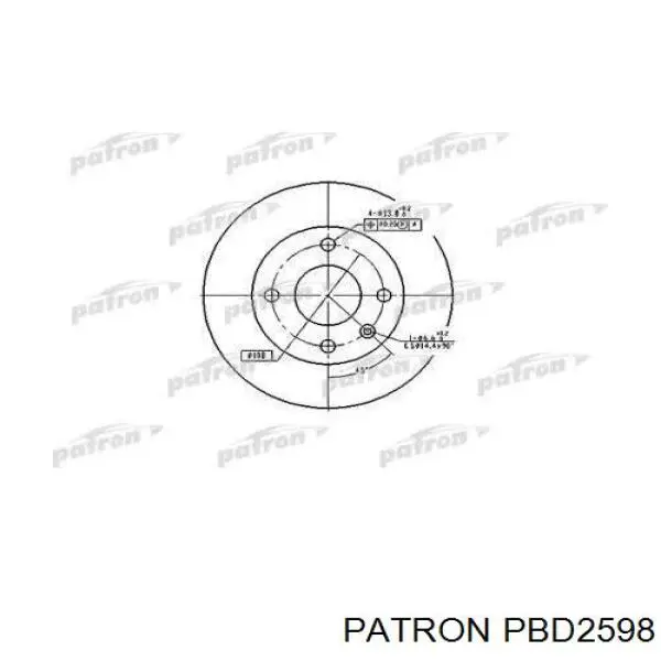 Передние тормозные диски PBD2598 Patron